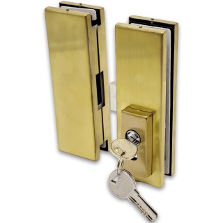 Замок FKZ-40 центральный с ответной частью ключ/ключ, нержавейка/брашированное золото