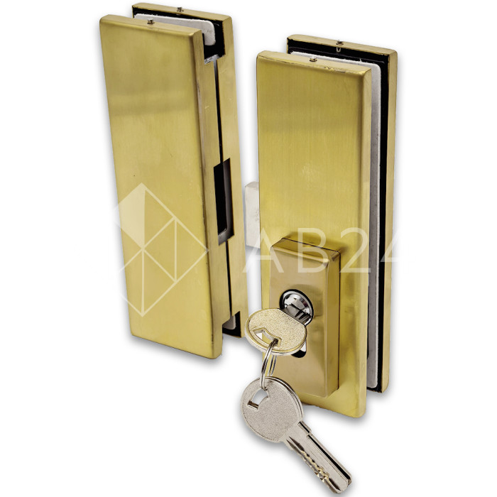 Замок FKZ-40 центральный с ответной частью ключ/ключ, нержавейка/брашированное золото