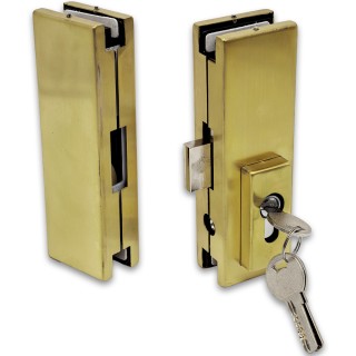 Замок FKZ-40 центральный с ответной частью ключ/ключ, нержавейка/брашированное золото