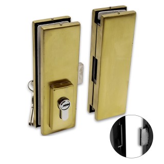 Замок FKZ-40 центральный с ответной частью ключ/ключ, нержавейка/брашированное золото