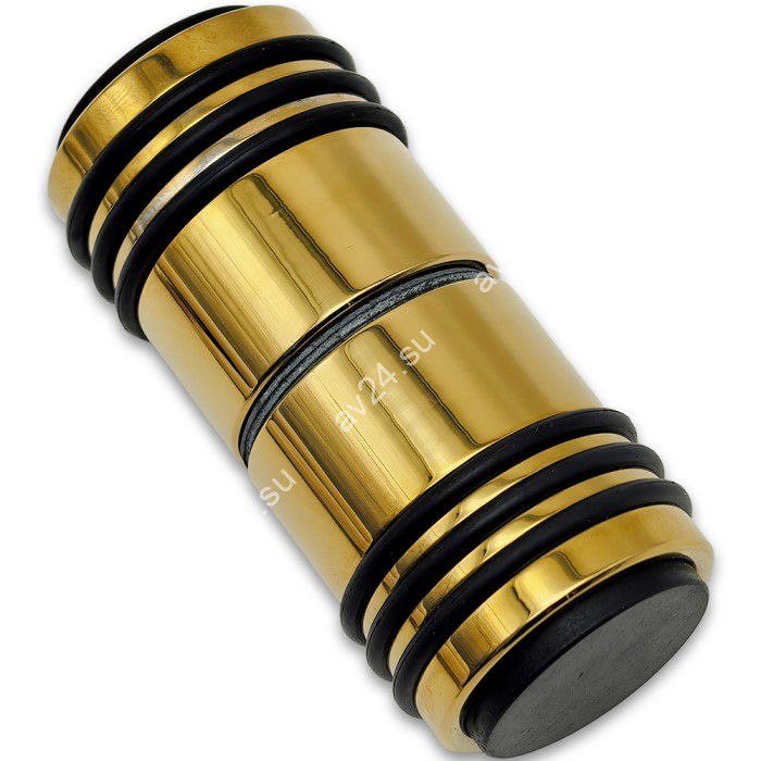 Ручка кноб Йота FDR-143 с двумя резиновыми торцами, алюминий/золото