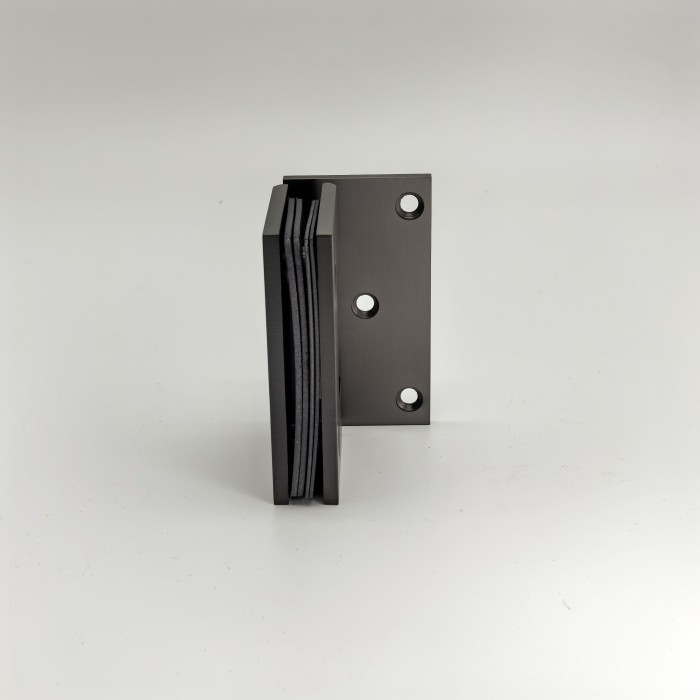 Петля Альфа α FDP-10 стена-стекло с бок. креплением, нержавейка/оружейная сталь