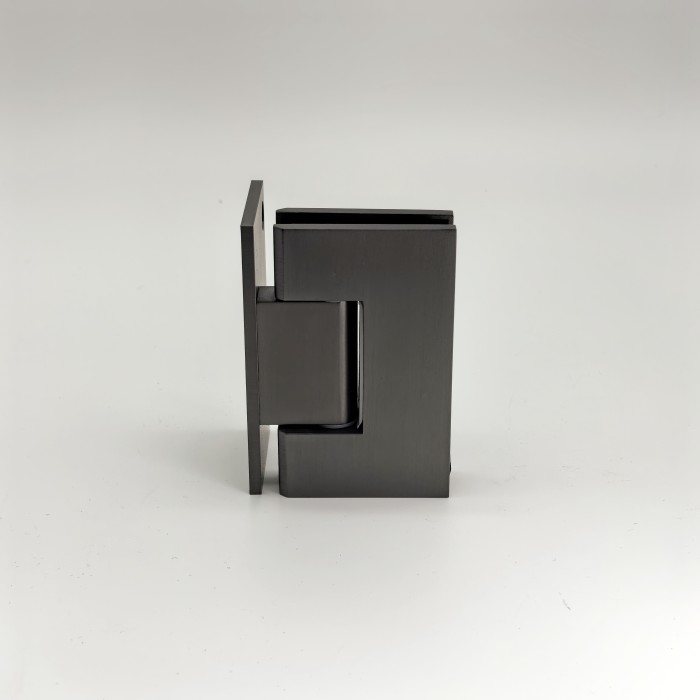 Петля Альфа α FDP-10 стена-стекло с бок. креплением, нержавейка/оружейная сталь