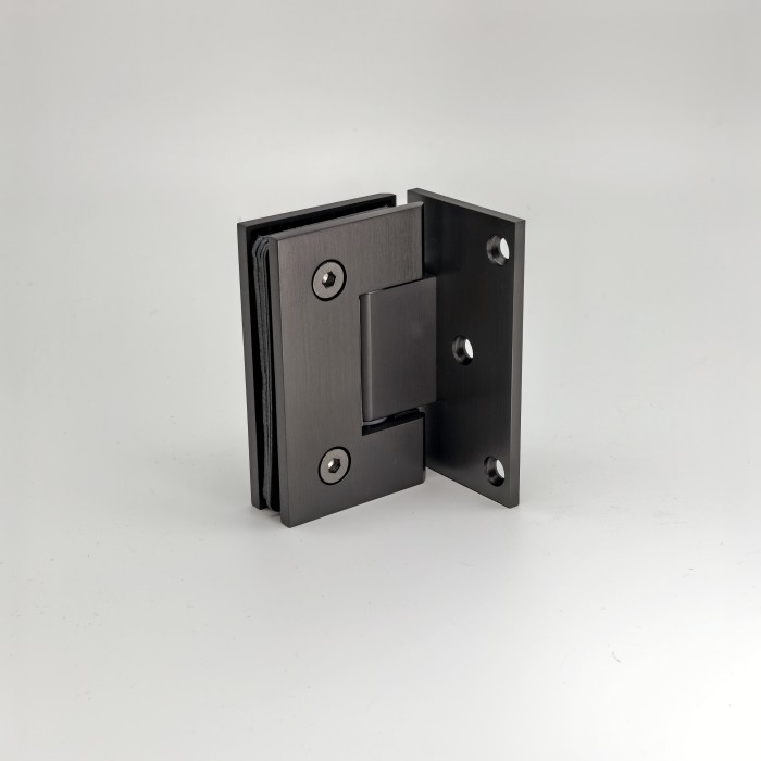 Петля Альфа α FDP-10 стена-стекло с бок. креплением, нержавейка/оружейная сталь