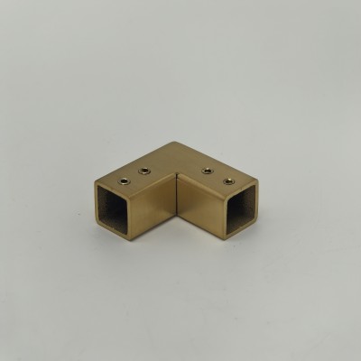 Соединитель FDC-65 трубы 15х15, угловой 90°, нержавейка/брашированное золото