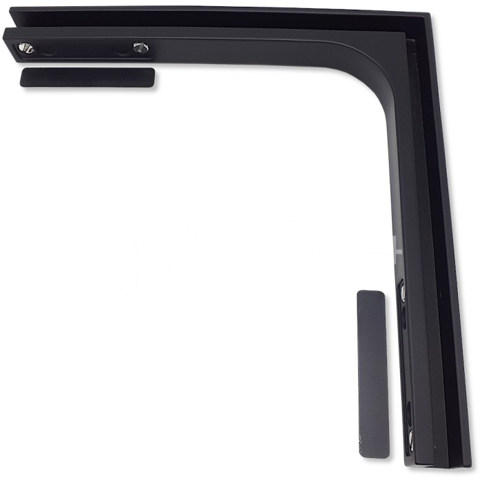 Угловой стабилизатор Диор FDK-2 стекло-стекло 90°, нержавейка/черный