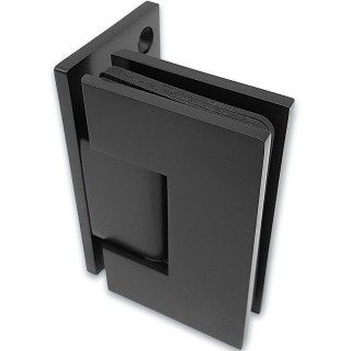 Петля Альфа α FDP-150 Премиум стена-стекло с бок.креплением, нержавейка/черный