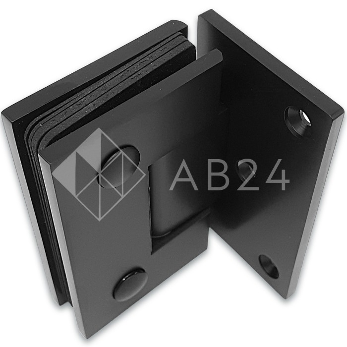 Петля Альфа α FDP-150 Премиум стена-стекло с бок.креплением, нержавейка/черный