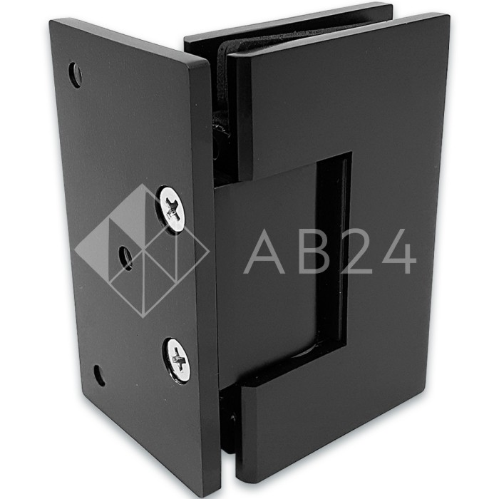 Петля Альфа α FDP-150 Премиум стена-стекло с бок.креплением, нержавейка/черный