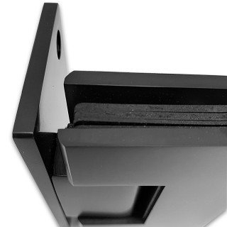 Петля Альфа α FDP-150 Премиум стена-стекло с бок.креплением, нержавейка/черный