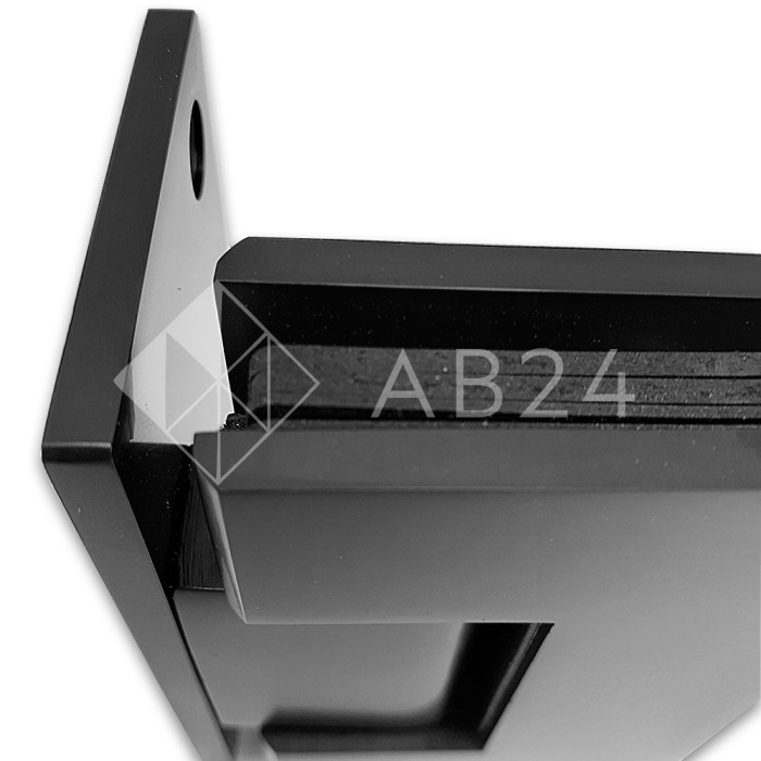 Петля Альфа α FDP-150 Премиум стена-стекло с бок.креплением, нержавейка/черный