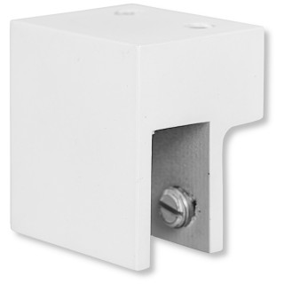 Держатель стекла FDC-33 торцевой 30х10 горизонтальный, нержавейка/белый