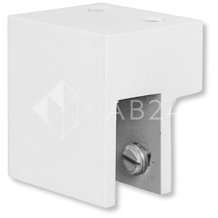 Держатель стекла FDC-33 торцевой 30х10 горизонтальный, нержавейка/белый