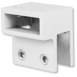 Держатель стекла FDC-33 торцевой 30х10 горизонтальный, нержавейка/белый