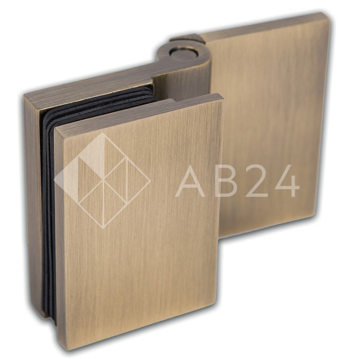 Петля Майя FDP-170 стена-стекло, открывание 90° наружу, латунь/бронза