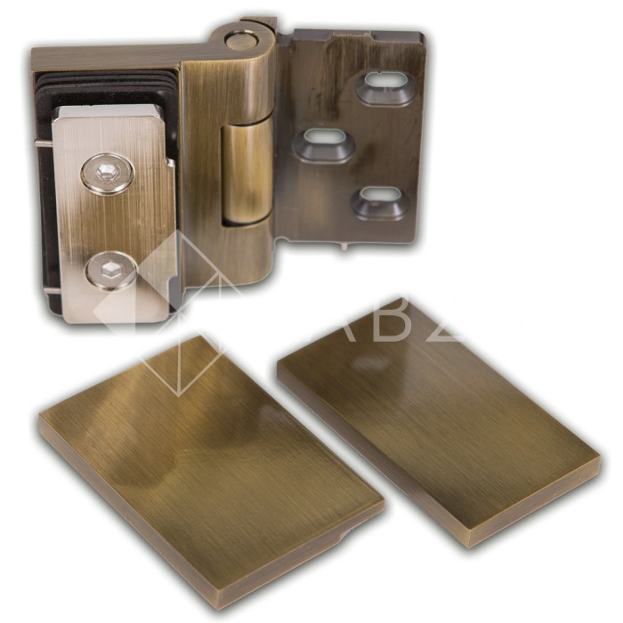 Петля Майя FDP-170 стена-стекло, открывание 90° наружу, латунь/бронза