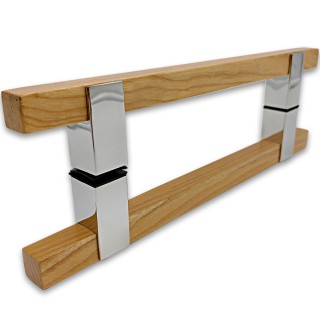 Ручка для сауны FDR-170, 20х220х320 мм, нержавейка/дерево/полированный