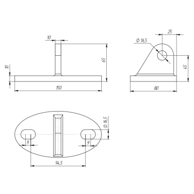 Крепление ванта (тяги) FN-122 к стене M14, нержавейка/матовый