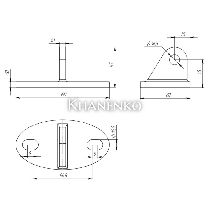 Крепление ванта (тяги) FN-122 к стене M14, нержавейка/матовый