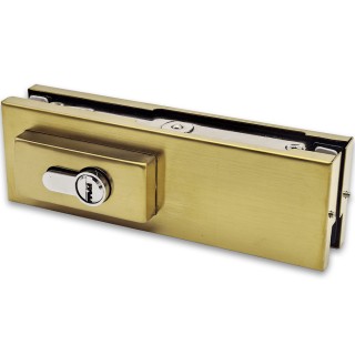 Замок FKZ-30 с овальным ригелем ключ/ключ, нержавейка/брашированное золото