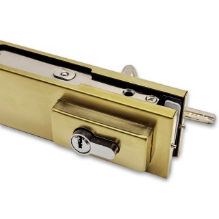 Замок FKZ-30 с овальным ригелем ключ/ключ, нержавейка/брашированное золото