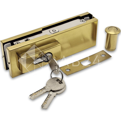 Замок FKZ-30 с овальным ригелем ключ/ключ, нержавейка/брашированное золото