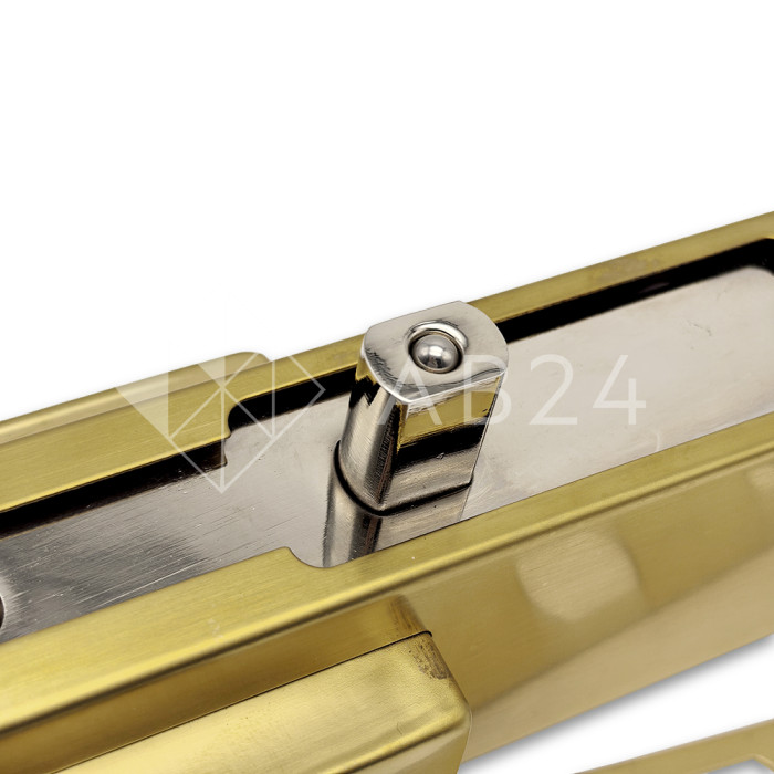 Замок FKZ-30 с овальным ригелем ключ/ключ, нержавейка/брашированное золото