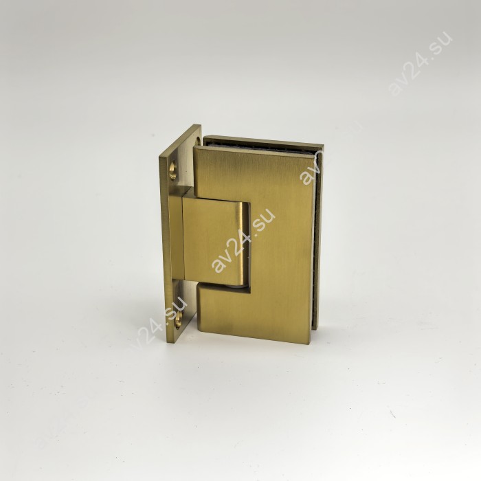 Петля Альфа α FDP-11 стена-стекло с центр. креплением, нержавейка/брашированное золото