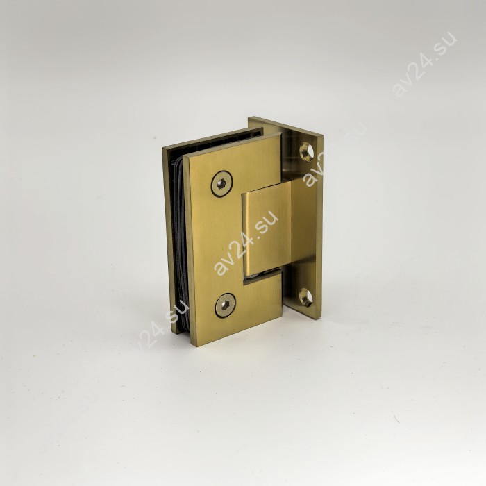 Петля Альфа α FDP-11 стена-стекло с центр. креплением, нержавейка/брашированное золото