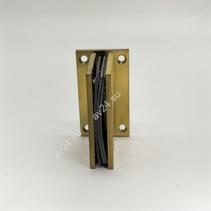 Петля Альфа α FDP-11 стена-стекло с центр. креплением, нержавейка/брашированное золото