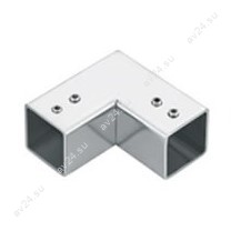 Соединитель FDC-65 трубы 15х15, угловой 90°, нержавейка/оружейная сталь