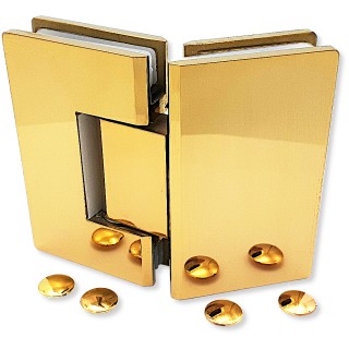 Петля Альфа α FDP-14 стекло-стекло 135°, нержавейка/золото