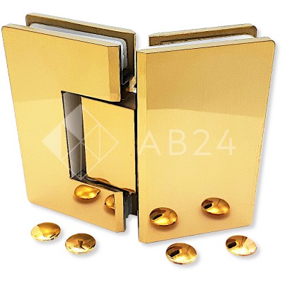 Петля Альфа α FDP-14 стекло-стекло 135°, нержавейка/золото