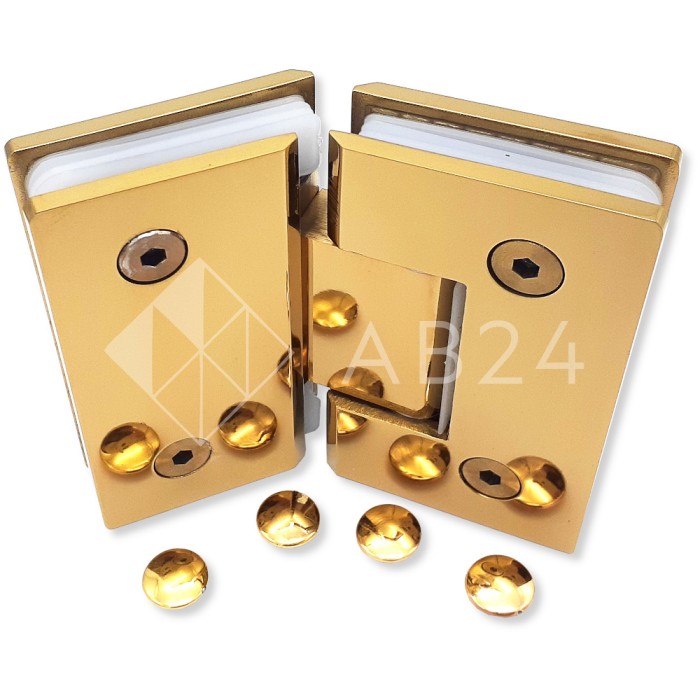 Петля Альфа α FDP-14 стекло-стекло 135°, нержавейка/золото