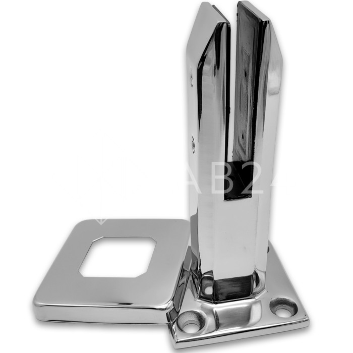 Стойка FOS-03 для стекла напольная 95х200 мм без сверления, нержавейка/полированный