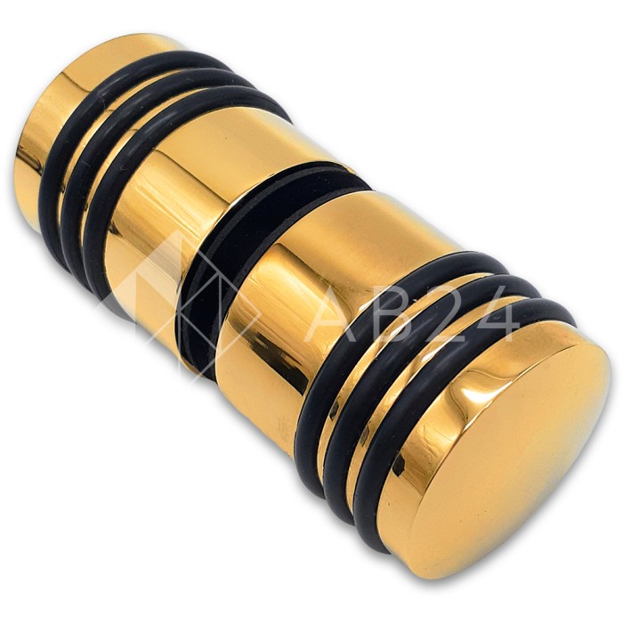 Ручка кноб Йота FDR-141 с одним резиновым торцом, латунь/золото