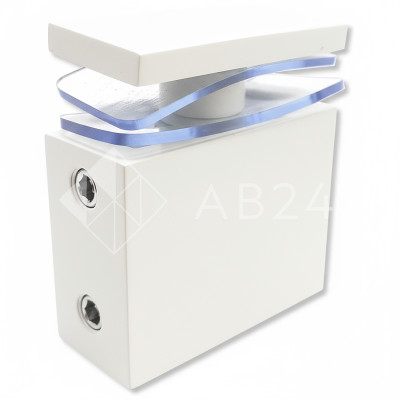 Крепление FDC-34 трубы 30х10 к стеклу, нержавейка/белый