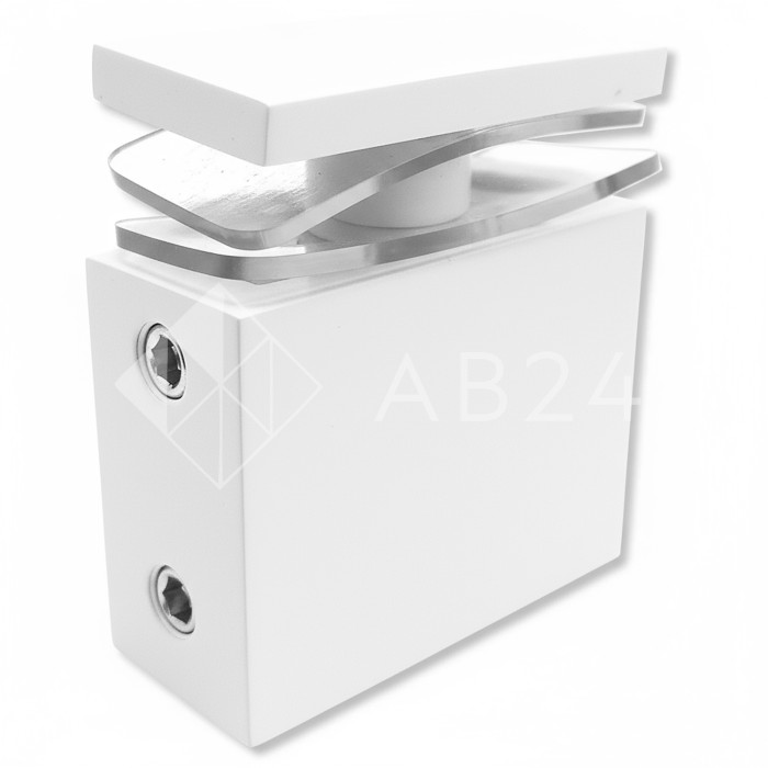 Крепление FDC-34 трубы 30х10 к стеклу, нержавейка/белый