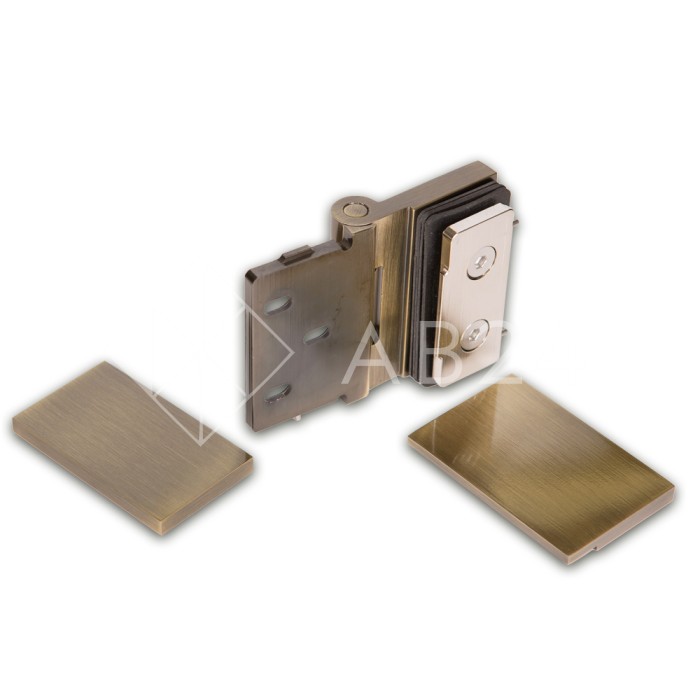 Петля Майя FDP-172 стена-стекло, открывание 90° внутрь, латунь/бронза