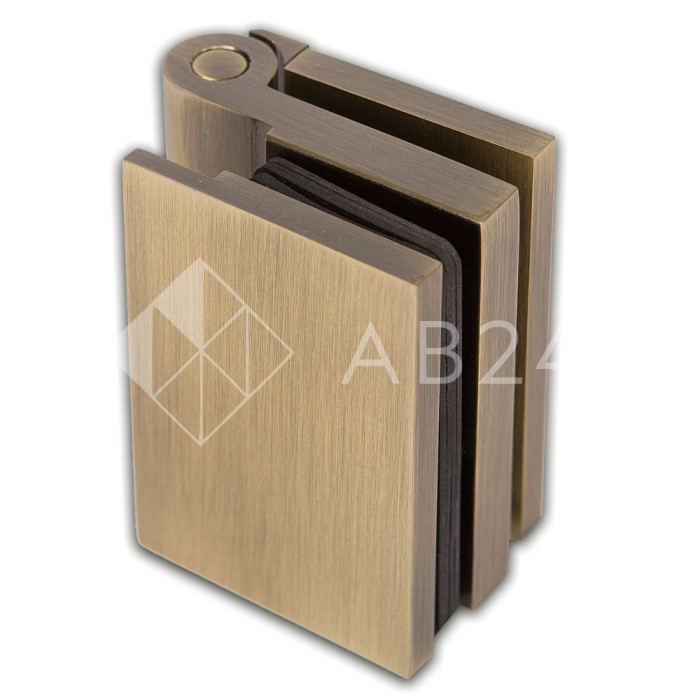 Петля Майя FDP-172 стена-стекло, открывание 90° внутрь, латунь/бронза