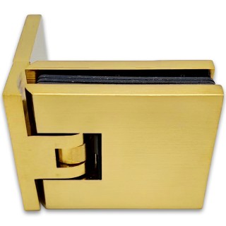 Петля Аврора FDP-180 стена-стекло 90° с крышками, латунь/брашированное золото