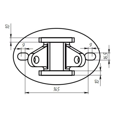 Двойное крепление ванта (тяги) FN-123 к стене M14, нержавейка/матовый