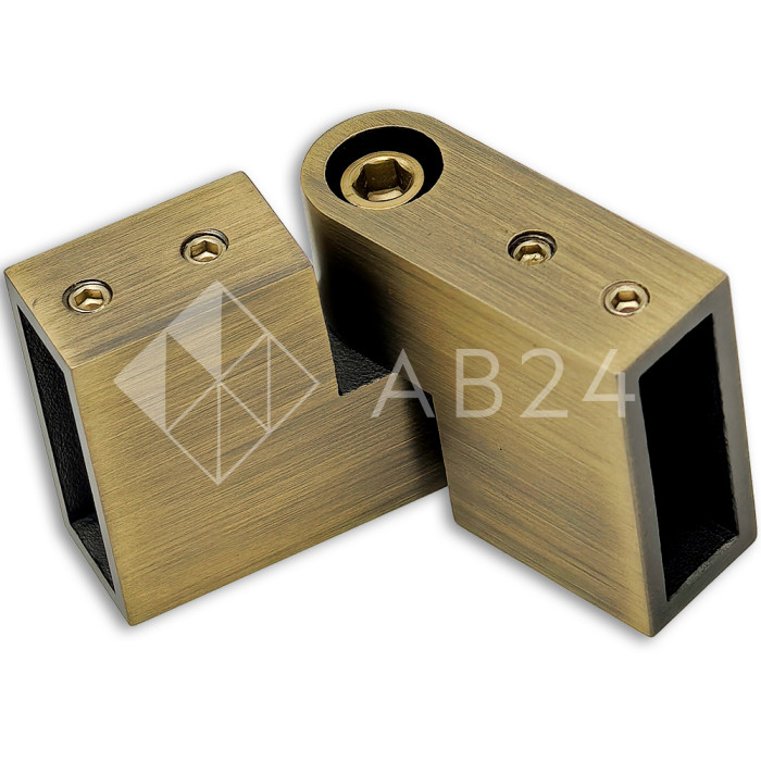 Соединитель FDC-37 трубы 30х10 вертикальный 90°-180°, нержавейка/бронза