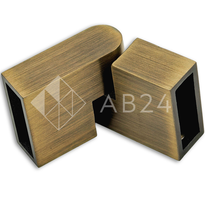 Соединитель FDC-37 трубы 30х10 вертикальный 90°-180°, нержавейка/бронза