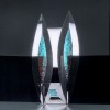 Бевелс AV305 дихроичный (3 элемента) 43 х 394 мм синий мороз