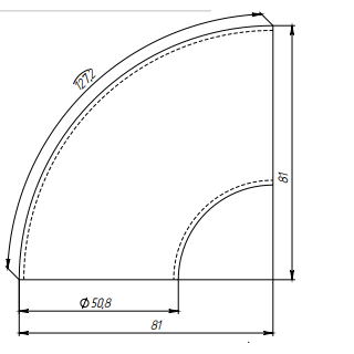 Отвод FOP-50.12 для трубы Ø50.8*1.5 мм, GRIT 320, нержавейка/матовый