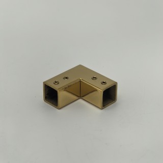 Соединитель FDC-65 трубы 15х15, угловой 90°, нержавейка/золото