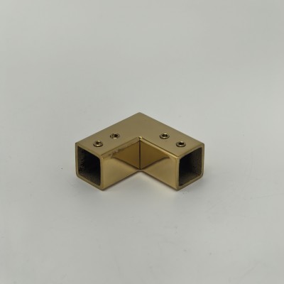 Соединитель FDC-65 трубы 15х15, угловой 90°, нержавейка/золото