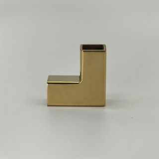 Соединитель FDC-65 трубы 15х15, угловой 90°, нержавейка/золото