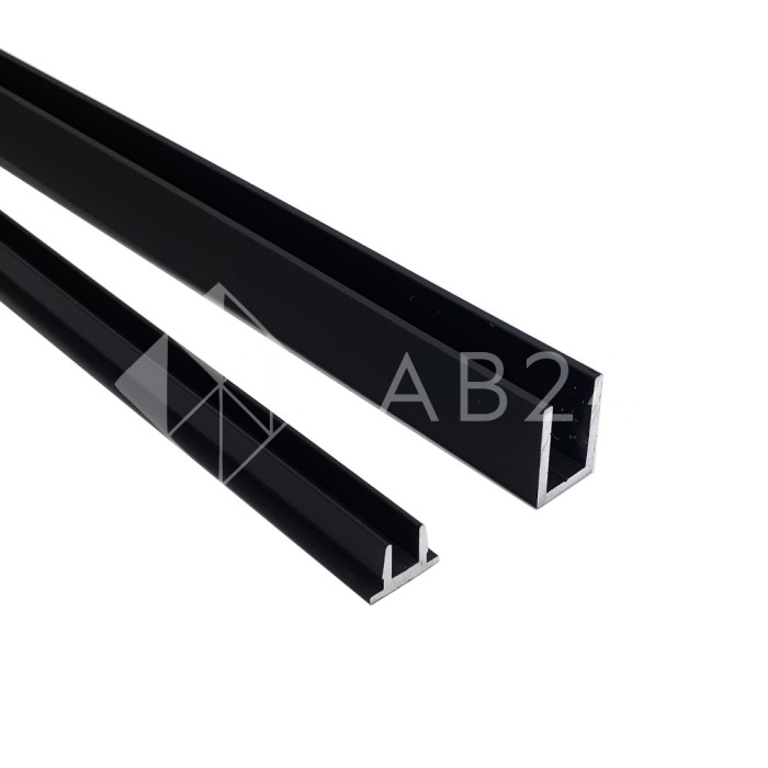 Заглушка верхняя FDPA-500.1, 19х13х2мм, 1 м, для п-образного профиля, алюминий/черный